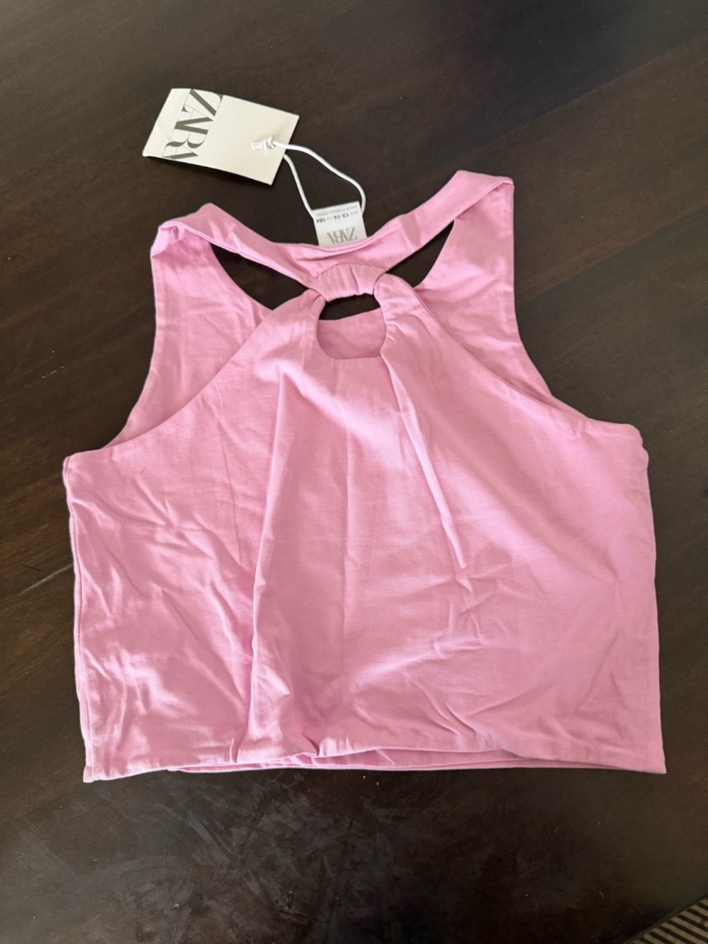 Zara Pink Racerback Crop Tank Top - Picture 3 of 3